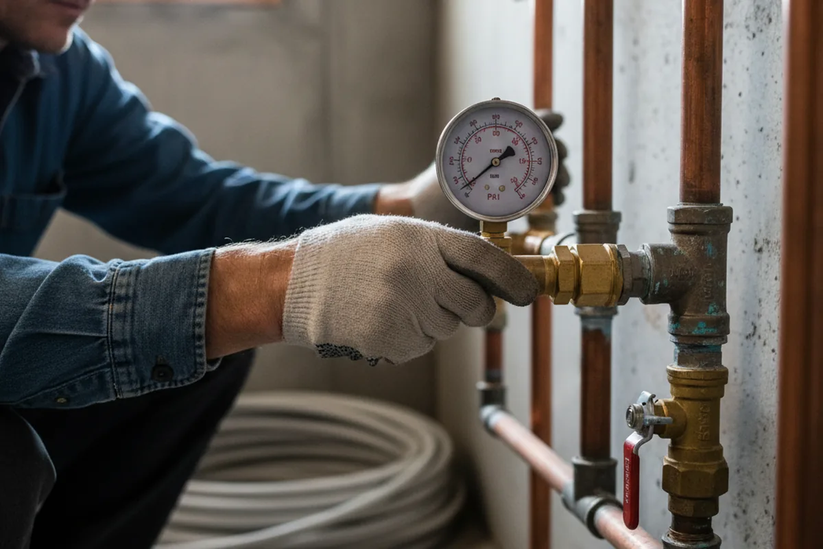 Pressure testing a repaired line during Water Line Repair in Wofford Heights